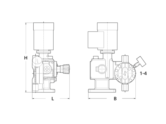 Assembly dimensions LEWA ecosmart single pump